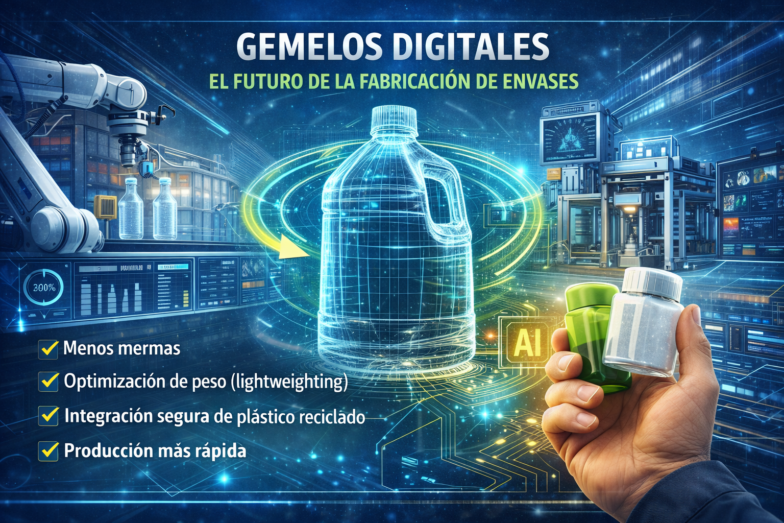 En este momento estás viendo Gemelos digitales en fábricas de envases: la tecnología que reducirá mermas, energía y tiempos de entrega
